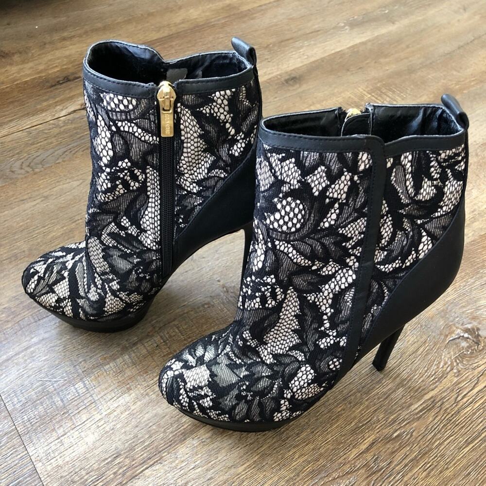 Colin Stuart Lace Platform High Heel Boot Size 7.5 - image 2